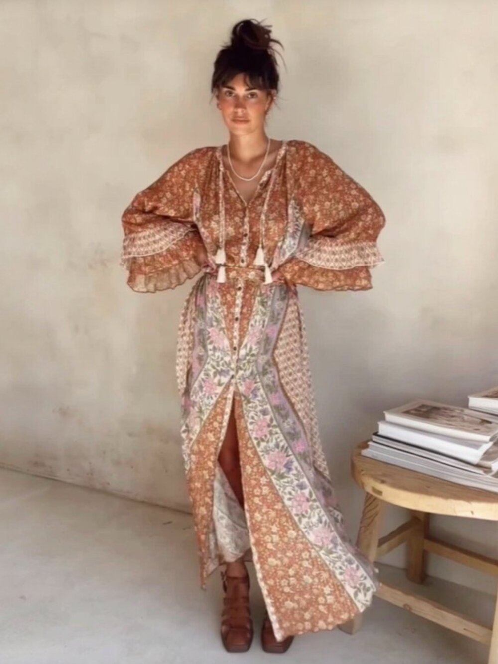 ✨ Spell & The Gypsy Collective Sienna Gown in Clay ✨ Small - Picture 2 of 16